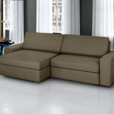 Sofá Cosmos - Retrátil - Reclinável 280 Cm Veludo Marrom