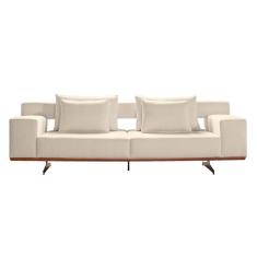 Sofá Zarat 103 Com Espuma D30 Pillowtop E Pés Em Aço Zarat Boucle Plus White
