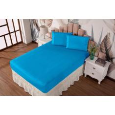 Jogo De Lençol 3 Peças Queen Com Elastico Malha Gel LISA Varias Cores 
