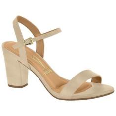 Sandália Feminina Vizzano Salto Grosso Médio Fivela Fucsia 33-Feminino