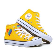 Tenis All Feminino Lgbt Star Botinha Lona Clássico 530Bo, Amarelo, 38