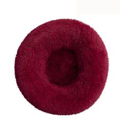 Cama de cachorro calmante para cães pequenos – Cama de cachorro pequena lavável com donut, cama de gato de pelúcia macia redonda anti-ansiedade, serve para toPets, diâmetro 47 cm
