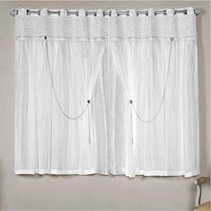 Cortina 2 Mts Quarto Criança com Pedraria Cintilante Branca