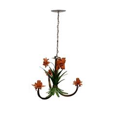 Pendente de Flores Artesanal para Quarto de Casal e Solteiro 03 Bocas