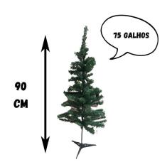 Árvore de Natal Pequena 90cm 75 Galhos Simples