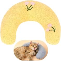 Travesseiro calmante para cães, Travesseiro calmante para pescoço de cachorro para cães pequenos em forma de U para gatos Travesseiro calmante para cabeça de animal de estimação Travesseiro ultra maci