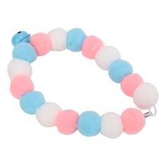 Coleira para animais de estimação Mutli Color, bolas de pelúcia macias e leves, coleiras ajustáveis ​​de segurança para animais de estimação Coleira fofa para cães e gatos com (M)