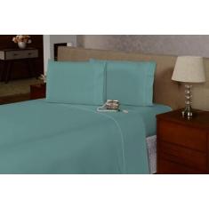 Jogo de Lençol Casal 40cm 4 Pçs Ponto Palito Percal Flex 400 Fios Toqu