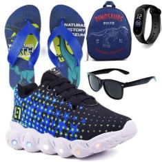 Tenis Infantil De Led Meninos Calce Facil Desenhos Luzinha LIGHT + Moc