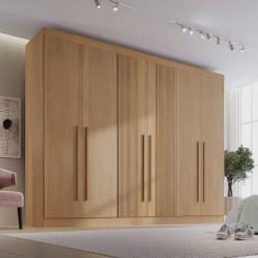 Guarda-roupa Casal mdf Ripado 6 Portas 6 Gavetas Paris Plus