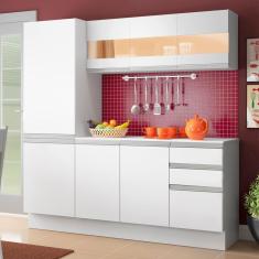 Cozinha Compacta 100% mdf Madesa Smart 170 cm Modulada Com Armário, Balcão e Tampo