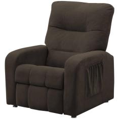 Poltrona Do Papai Reclinável Turim Veludo Marrom - Js Móveis