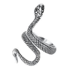 Anel Cobra Snake Serpente Punk Rock Ajustável Prateado