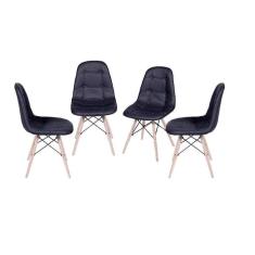 Conjunto 4 Cadeiras Eames Eifeel Botone OR Design Preto