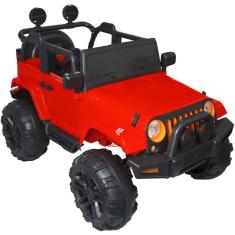 Mini Jipe Elétrico Infantil Criança 12V com Controle Remoto - Carro Importway Vermelho