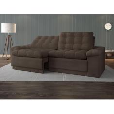 Sofá 4 Lugares Net Confort Assento Retrátil e Reclinável Marrom Claro 2,20m (L)