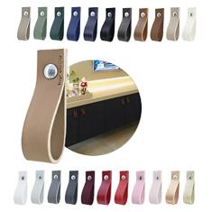 Kit com 16 Puxadores Doko Parafuso para Móveis Armário Guarda Roupa Gaveta Porta Baús Caixas Bandeja Cesto Tábua - Cor Textura de Couro