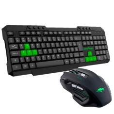 Kit Teclado E Mouse Python Vivensis - 420 Preto/verde Bivolt