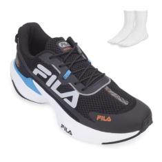 Tenis Fila Recovery Masculino,Preto/Azul/Laranja,43