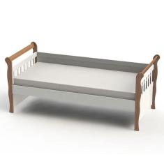 Cama Babá Júlia Branco Acetinado Amadeirado - Carolina Móveis