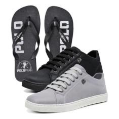 Kit 2 Pares Tênis Masculino Sapato Polofran Casual + Chinelo - POLO FR