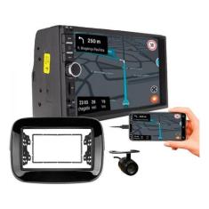 Kit central multimidia mp5 7 pol câmera de ré mobi 2016 a 2019 preto f