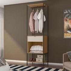 Guarda-Roupa Closet Modulado Maverick 1 GV Carvalho e Off White 59 cm 