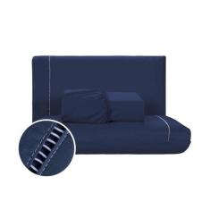 Lençol Solteiro 2 Peças 200 Fios Azul Marinho - Lolijú Enxovais