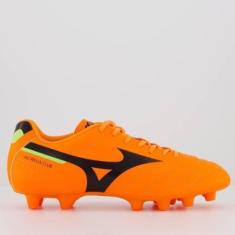 Chuteira Mizuno Morelia Club MD Campo Laranja e Preta-Masculino