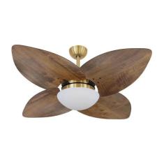 Ventilador de Teto Dormamu Dourado 4 Pás Rádica Imbuia 127V, 110V