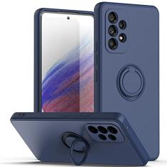 Capa de telefone com suporte de anel de silicone líquido quadrado para Samsung Galaxy S24 S22 Ultra A51 A71 A52 A72 S20FE S21 Plus A21S A22 A32 Capa, T2, para Samsung A22 5G