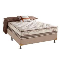 Cama Box Casal: Colchão Molas Herval Maxspring Istambul + Base CRC Sue