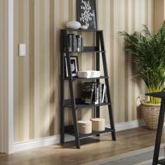 Estante Escada para Livros com 4 Prateleiras Madesa, Preto