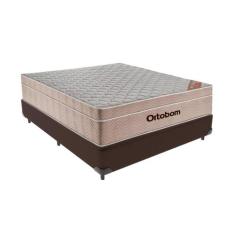 Cama Box Viúvo Marrom e Colchão Airtech Springpocket Molas Ensacadas O