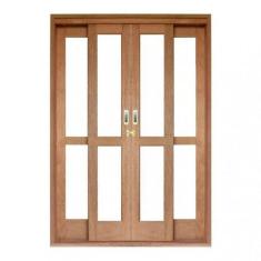 Porta de Correr Panorâmico 4 Folhas Cedro Arana 215cmx160cmx14cm Mader