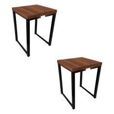 Kit 2 Banco Banqueta Nova York Industrial Cozinha Área Gourmet Preto/V