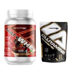 Tasty Whey Adaptogen 912g + Glutamina 1kg Adaptogen, CHOCOTELLA CREAM