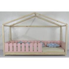 Cama Montessoriana Solteirão Frente Casinha Colorida Madeira Maciça Pi