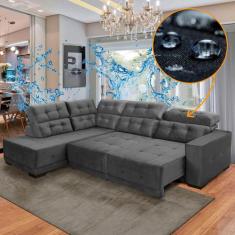 Sofá Canto Chaise E Impermeável 285 x 205 cm Retrátil Reclinável Sttil