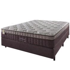 Cama Box + Colchão Casal Detroit Molas Ensacadas Visco Gel Pillow In 138x188x68cm