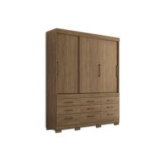 Guarda Roupa 3 Portas De Correr E 9 Gavetas C- Pés Click 3.9 Jatobá - Santos Andirá