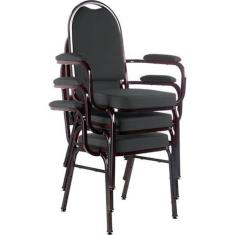 Kit com 3 Cadeiras para Auditório Linha Hotel Marrom