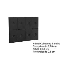 Painel Cama Box Botão Solteiro 0,90 Elegance Cor Preto