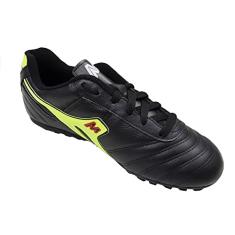 Chuteira Mathaus Society Azzurra Couro Tamanho:37;Cor:Preto/Verde