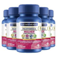 Kit 5 Polivitamínico Mulher Catarinense 60 Cápsulas