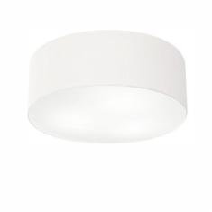 Plafon Cilíndrico Md-3014 Cúpula Em Tecido 50x15cm Branco - Bivolt
