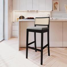 Banqueta com Encosto e Apoio para Pés Tiê CabeCasa MadeiraOriginals - 