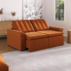 Sofá Cama Palmeira 3 Lugares Retrátil Reclinável 2,20m Veludo com Mola