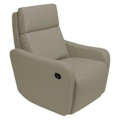 Poltrona Decorativa Reclinável Manual Moroni Couro Avelã - Gran Belo