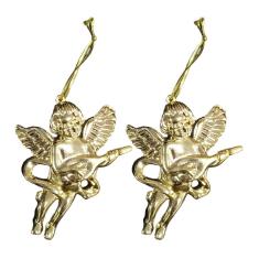 Enfeite de Natal Anjo Dourado - 2 Unidades